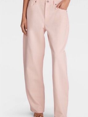 Kbb by KAHLANA MID -Rise Wide BARREL Leg Jeans in LIGHT Pink